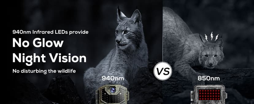 iZEEKER Trail Camera, HD Game Camera with 940nm No Glow Night Vision Motion Activated 0.2s Trigger Time, Hunting Camera No WiFi, IP66 Waterproof for Wildlife Monitoring Outdoor Security Deer Scouting