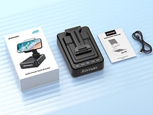 JTEMAN Cell Phone Stand with Bluetooth Speaker and Charging Function,Bluetooth Audio Power Bank Bracket,Birthday Gifts for Men Women,Kitchen Gadgets for Most Phones and Tablets-Black