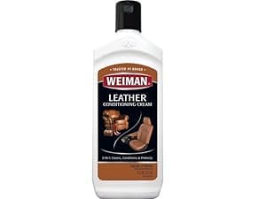 Weiman Leather Cleaner Conditioner & Protector for Couches, Boots, Chairs, Bags, Purses & Auto Interior with Microfiber Towel Included (2 Pack)