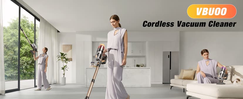 Cordless Vacuum Cleaner, 580W 48KPA 70 Mins Vacuum Cleaners for Home, Self-Standing Stick Vacuum with Touch Screen, Wall Mount Charge, Ultra High-Power Brush for Pet Hair/Plush Carpet/All Floor