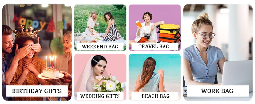 BeeGreen Embroidery Monogram Initial Tote Bag for Women Teacher Mom Friend Personalized Gift for Birthday Beach Wedding Work