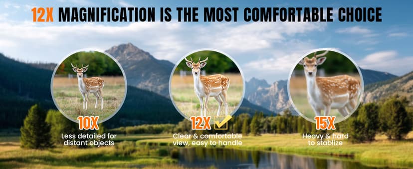 12x54 HD Binoculars for Adults High Powered - Large View BAK4 Prism Binoculars with Clear Low Light Vision - Lightweight Waterproof Binocular for Bird Watching Cruise Travel Hiking Concert Stargazing