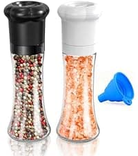 CIRCLE JOY Gravity Electric Salt and Pepper Grinder Set Automatic Salt and Pepper Grinder Set with LED Light, Battery Operated, Adjustable Coarseness, Large Capacity, for Home Kitchen BBQ, Black B0DFY5TNFX