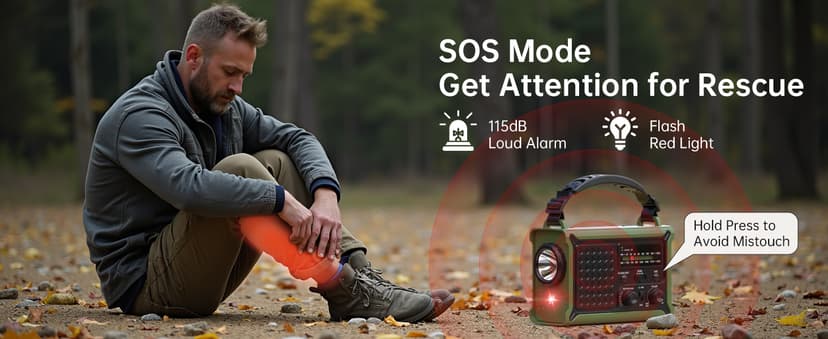AM FM NOAA Weather Radio Battery Operated with 2-Mode LED Flashlight Cell Phone Charger Dual Outputs SOS Solar Radio Emergency Hand Crank 12000mAh with Clear Signal B0F4QW1PP1