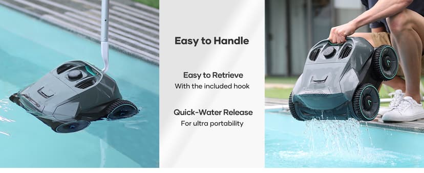 AIPER Cordless Robotic Pool Cleaner, WavePath Navigation, Wall-Climbing, Quad-Motor, 150 mins Runtime for Inground Pools up to 1,600 sq.ft, Seagull Pro ZT6002 (Renewed)