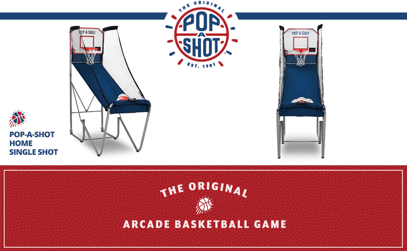 Pop-A-Shot Home Single Shot | Arcade Basketball Fun at Home | Infrared Sensor Scoring | 6 Game Modes | 4 Balls | Foldable Storage | for All Players