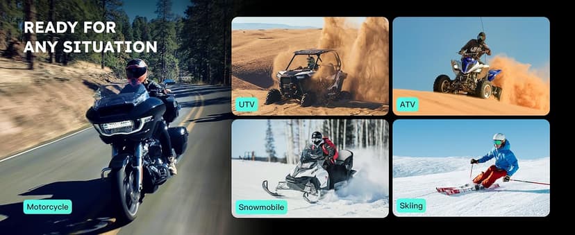 ASMAX S1 Motorcycle Bluetooth Headset with Smart Voice Control, Mesh Helmet Communication Systems, Noise Cancellation/Waterproof/FM Radio/FOTA Update, 8 Riders Intercom Fit for Snowmobile/Ski, 1 Pack
