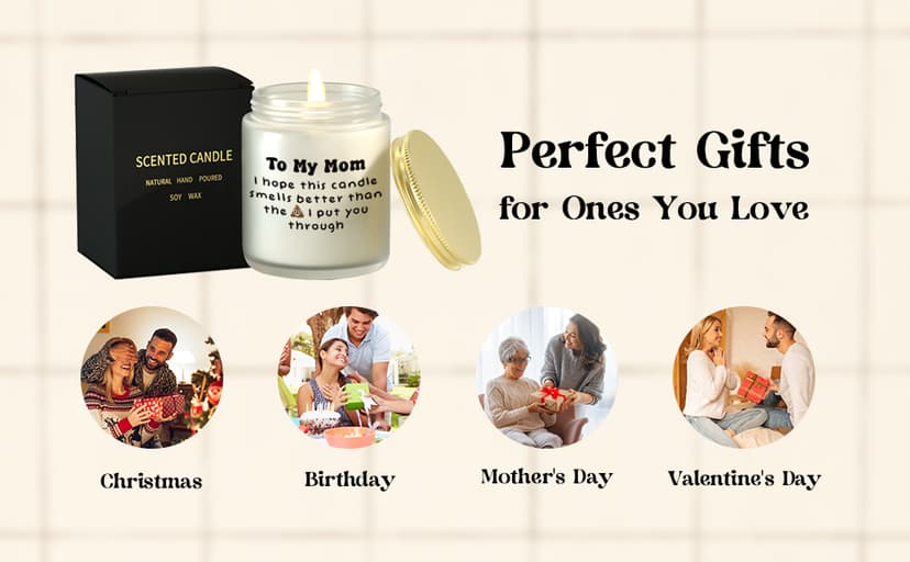 Lavender Scented Mom's Funny Christmas Candle