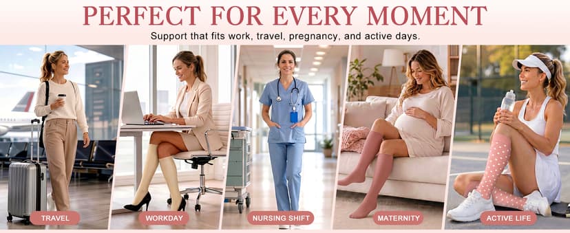 Laite Hebe 4 Pairs-Compression Socks for Women&Men Circulation-Best Support for Nurses,Running,Athletic B0B3RFNH1G