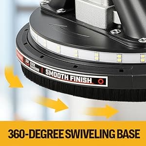 Electric Drywall Sander, 950W Drywall Power Sander with Vacuum Dust Collector, Variable Speed 800-2100RPM, LED Light, Dustless Wall Sander for Drywall, Popcorn Ceiling, Corner etc