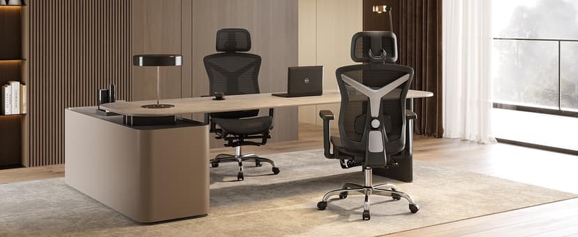 Ergonomic Office Chair with Footrest, Desk Chair Comfy with 3D Adjustable Lumbar Support & Arm & Headrest, 4 Gear 90°-135° Tilt, Wide Air Mesh Seat, Heavy Duty Class-4 Gas Lift, Computer Gaming Chair
