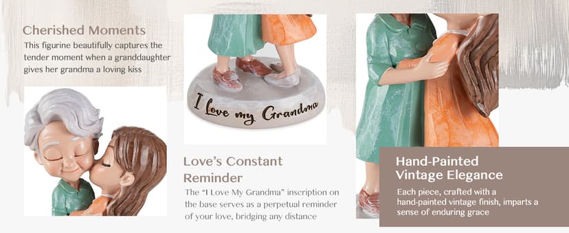 Grandma Birthday Gifts: I Love You Grandma Figurine Gift from Granddaughter - Grandmother Gifts for Mothers' Day - Meaningful Gift for Grandma Nana Gigi Christmas