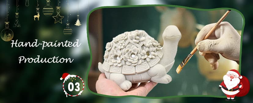 Nacome Solar Garden Outdoor Statues Turtle with Succulent and 7 LED Lights - Lawn Decor Tortoise Statue for Patio, Balcony, Yard Ornament - Unique Housewarming Gifts