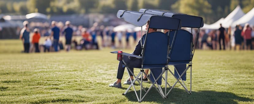 VTOY Portable Camping Chair with Canopy - Folding Chair with Canopy, Durable 600D Oxford Canopy Chair for Camping, Beach, Picnics, Fishing & Sports