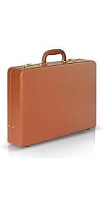 Briefcases for Men, Professional Leather Briefcase with Lock, Hard Shell Business Brief Case, Durable Executive Attache Case for Laptop Documents, Mens Hard Briefcase for Work Office Travel