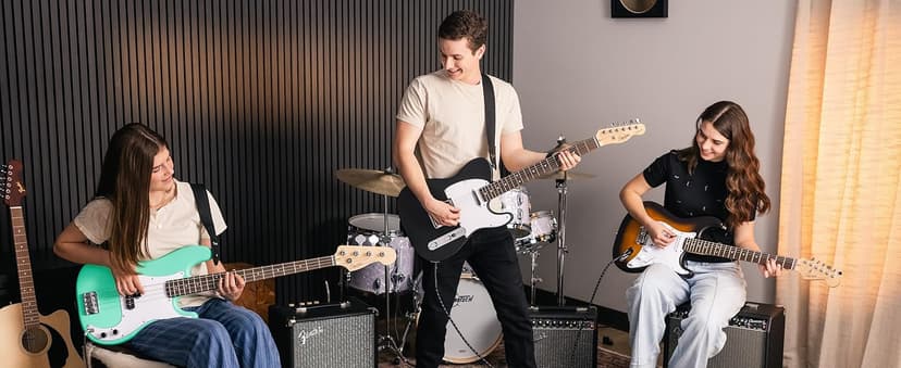 Fender Squier Debut Series Stratocaster HSS Electric Guitar, Beginner Guitar, 2-Year Warranty, Includes Free Lessons, Sea Foam Green with Satin Urethane Finish