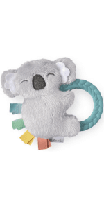 Itzy Ritzy Silicone Teething Mitt - Soothing Infant Teething Mitten with Adjustable Strap, Crinkle Sound & Textured Silicone to Soothe Sore & Swollen Gums - For Ages 3 Months & Up (Cactus)