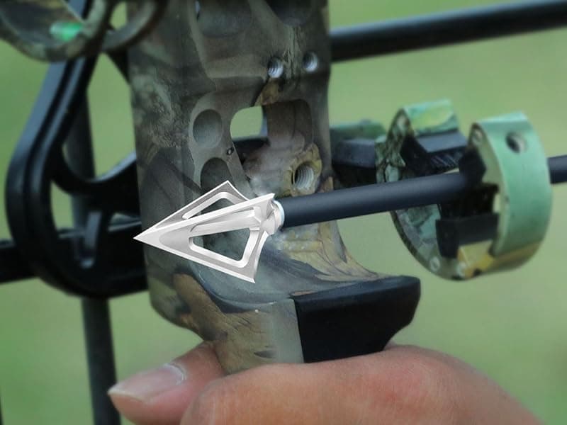 6 Pack Hunting Broadhead 100 Grain 420 Stainless Steel Fixed Blade Broadhead Arrow Tips Archery Arrowhead for Crossbow and Compound Bow