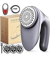 POPCHOSE Fabric Shaver, Sweater Shavers to Remove Pilling, Lint Shaver with 6-Leaf Blades, Electric Lint Remover for Clothes, Couch, Furniture, Fuzz, Lint Ball, Pillings, USB Rechargeable