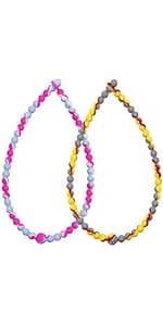 Sensory Toys for Kids Babies Toddlers 4 Pack, P Shape Baby Teething Toys for 3-6 6-12 Months Oral Motor Stimulation, Sensory Chew Toys for Autistic Children, Silicone Chewy Necklaces for Kids Adults