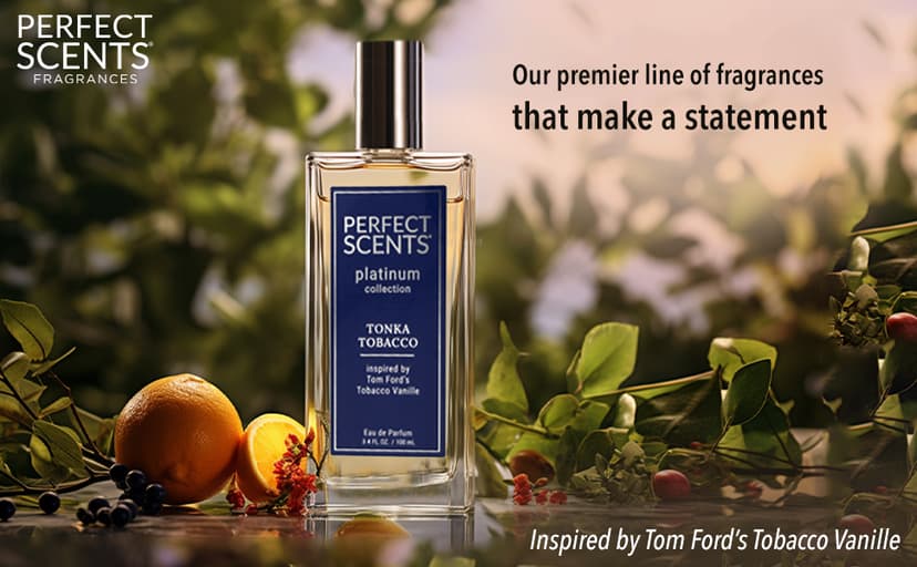 Perfect Scents Fragrances | Inspired by Tom Ford’s Tobacco Vanille | Platinum Collection | Tonka Tobacco | Unisex Eau de Parfum | Paraben & Phthalate Free | Never Tested on Animals | 3.4 Fl Oz