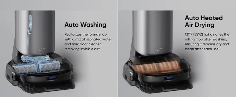 eufy Robot Vacuum Omni S1 Pro, HydroJet System with Roller Mop, Robot Vacuum and Mop Combos, Eco-Clean Ozone, Incrediable Suction, Obstacle Avoidance, Auto Mop Washing & Drying, Self-Emptying