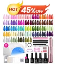 Color Enchantment with Everything Base Top Coat Beginner Starter at Home Nails Kit Manicure DIY Salon Tools Gifts for Women Beetles Gel Nail Polish Kit with U V Light - 80Pcs 55 Colors Gel Nail Kit B0CL4RWBYR