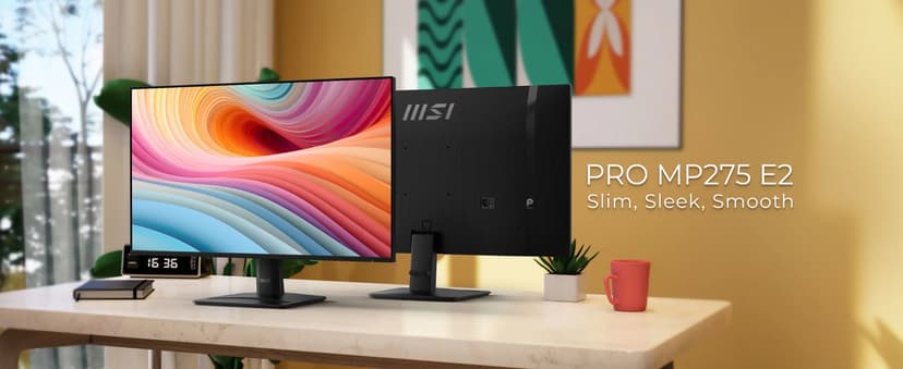msi PRO MP251W E2 24.5-inch IPS 1920 x 1080 (FHD) Gaming Office Monitor, 120Hz, Adaptive-Synch, HDR Ready, HDMI, VGA Port, Display Port,VESA Mountable, Tilt, Speaker, 4-Side Slim Bezel,1ms, White