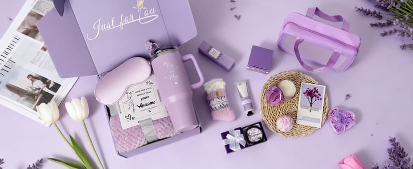 Birthday Gift for Women, Luxury Self Care Spa Gift Basket with Blanket for Mom, Wife, Sister, Friend, Girlfriend, Grandmother, Get Well Soon & Christmas gift for Her B0FKMYHG7N