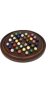Original Marble Game Wahoo Board Game Double Sided Painted Wooden Fast Track Board Game for 6 and 4 Players 6 Colors 24 Marbles 6 Dice for Family Friends