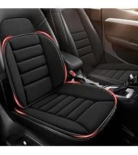 MYFAMIREA Car Seat Cushion Pad 1.2" Thick Comfort Seat Protector for Car Driver Seat Office Chair Home Use Memory Foam Seat Cushion with Non Slip Bottom, 20'' x 18.5'', Black