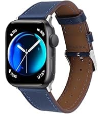 Thin Soft Goatskin Women Leather Bands Compatible With Apple Watch Band 49mm 46mm 45mm 44mm 42mm 41mm 40mm 38mm, Premium Lightweight Slim Leather Straps for iWatch Ultra SE 11 10 9 8 7 6 5 4 3 2 1