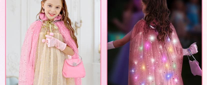 Toddler Dress Up Clothes with Accessories, Princess Toy for Kids Birthday Gift Light Up Princess Dress Up for Girls 3 4 5 6 Years Old B0F1N78G97
