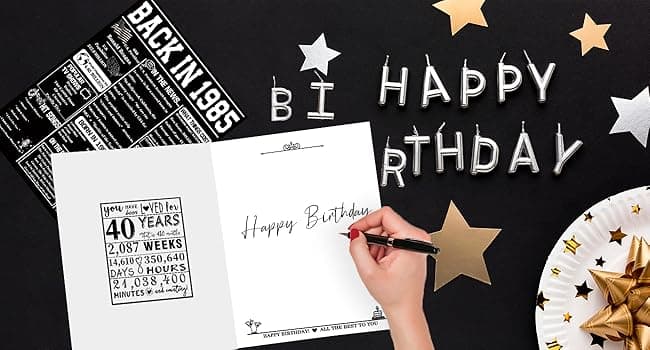 Asmallgf Jumbo 40th Birthday Gift Card with Envelope, Funny Turning 40 Bday Decorations for Mom Dad, Unique Forty Years Old Birthday Gift Idea for Women Men