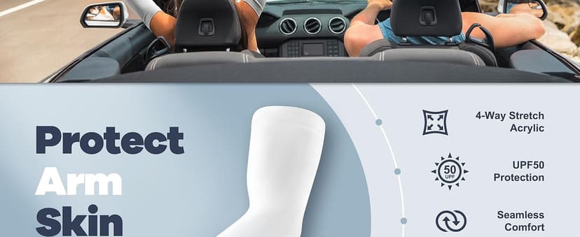 Arm Sleeves, Cooling UV Sun Protection Sports Compression for Men/Women