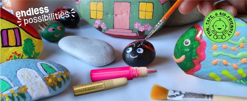 Dan&Darci Kids Rock Painting Kit - Glow in The Dark - Arts & Crafts Gifts for Boys and Girls Ages 6-12 - Craft Activities Kits - Creative Art Toys for 6, 7, 8, 9, 10, 11 & 12 Year Old Kid