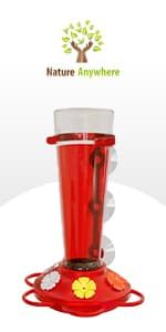 Nature Anywhere Window Bird Feeder - Transparent Acrylic Bird Feeders for Outdoors - Enhanced Suction Grip, Bird Watching for Cats, Easy-to-Clean, Outdoor Birdhouse Feeder (1 Unit)