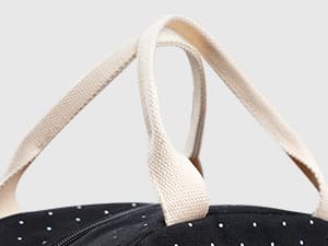 EurCross Upgraded Compact Black Lunch Bag for Girls Women,Canvas Reusable Insulated Polka Dot Lunch Tote Box Bag for Work School