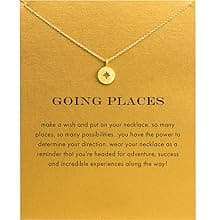 Baydurcan Friendship Anchor Compass Necklace Good Luck Elephant Pendant Chain Necklace with Message Card Gift Card