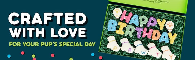 Dog Birthday Cookies - Treats for Dogs at Any Age - Made With Human-Grade Ingredients - Happy Bday Cookies for Boy or Girl Puppy - First Bday Gift - Baked Fresh in USA