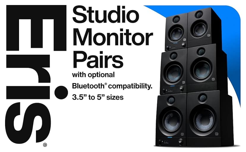 PreSonus Eris 3.5 Studio Monitors, Pair — Powered, Active Monitor Speakers for Near Field Music Production, Desktop Computer, Hi-Fi Audio