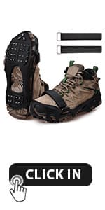 Shaddock Fishing Ice Snow Traction Cleats Crampons Anti-Slip Snow Shoes Cleats Walking on Snow Ice Winter Walking Boots Cleats for Men Women