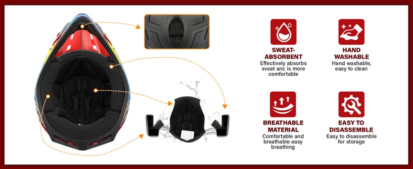 SLMOTO DOT Youth & Kids Motocross Offroad Street Helmet Black Spider Motorcycle Youth Helmet Dirt Bike Motocross ATV Helmet+Goggles+Gloves Medium