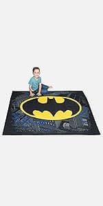 Batman Kids Bath/Pool/Beach Super Soft Cotton Terry Hooded Towel Wrap, 24" x 50", By Franco