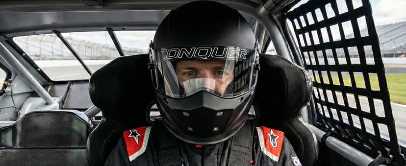Conquer Snell SA2025 Approved Full Face Auto Racing Race Car Helmet - Adult | Men | Women | - Black / White / Silver
