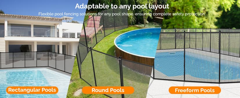 VINGLI Swimming Pool Fence for Ground and Above Pool Safety Fencing, Black (4×72FT)
