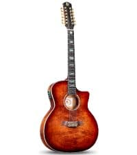 Vangoa 12 String Guitar Acoustic Electric, Upgraded Guitar 12 Strings Bundle for Beginner Intermediate Adults Teens, Guitarra de 12 Cuerdas, Spruce Top Bone Nut, Black, Matte