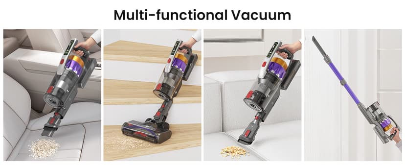 NADALY Cordless Vacuum Cleaner, 650W 55KPA 70Mins Vacuum Cleaners for Home, Anti-Tangle, Self-Standing Stick Vacuum Cordless Rechargeable, Lightweight Vacuum for Hardwood Floors/Pet Hair/Carpet