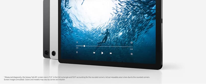 Samsung Galaxy Tab A9+ Plus 11” 64GB Android Tablet, Big Screen, Quad Speakers, Upgraded Chipset, Multi Window Display, Slim, Light, Durable, Kids Friendly Design, US Version, 2024, Silver