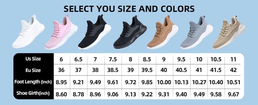 Akk Womens Walking Shoes - Slip On Tennis Running Shoes Memory Foam Lightweight Work Sneakers for Indoor Outdoor Gym